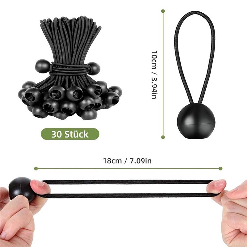 Pack of 30 Tarpaulin Bungees Balls Tarp Bungee Cord for Banner Tent Hooks Tarpaulins Holder