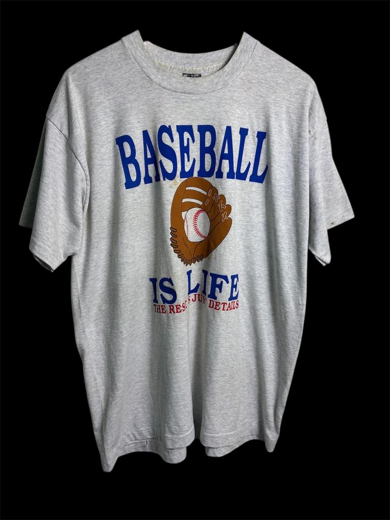 Vintage 90s Baseball Is Life T Shirt XL Size