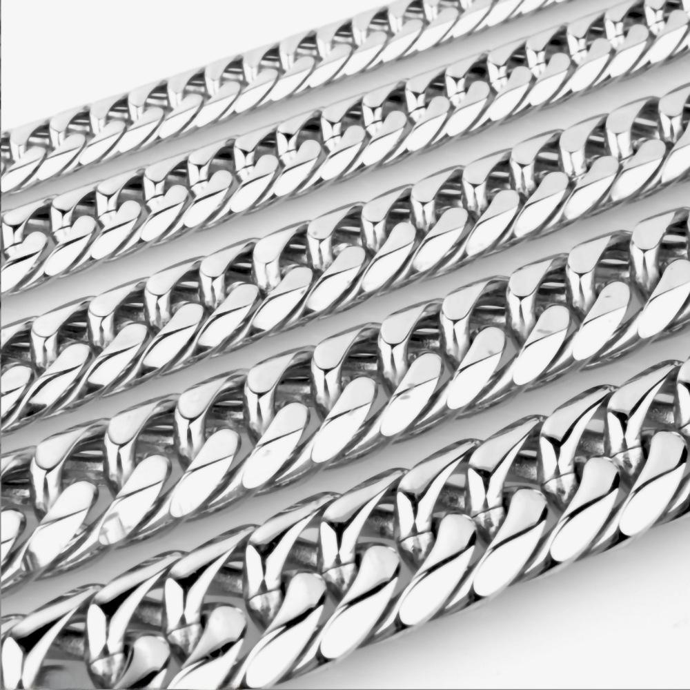 Мужское ожерелье из титановой стали в стиле панк-кубинской цепи