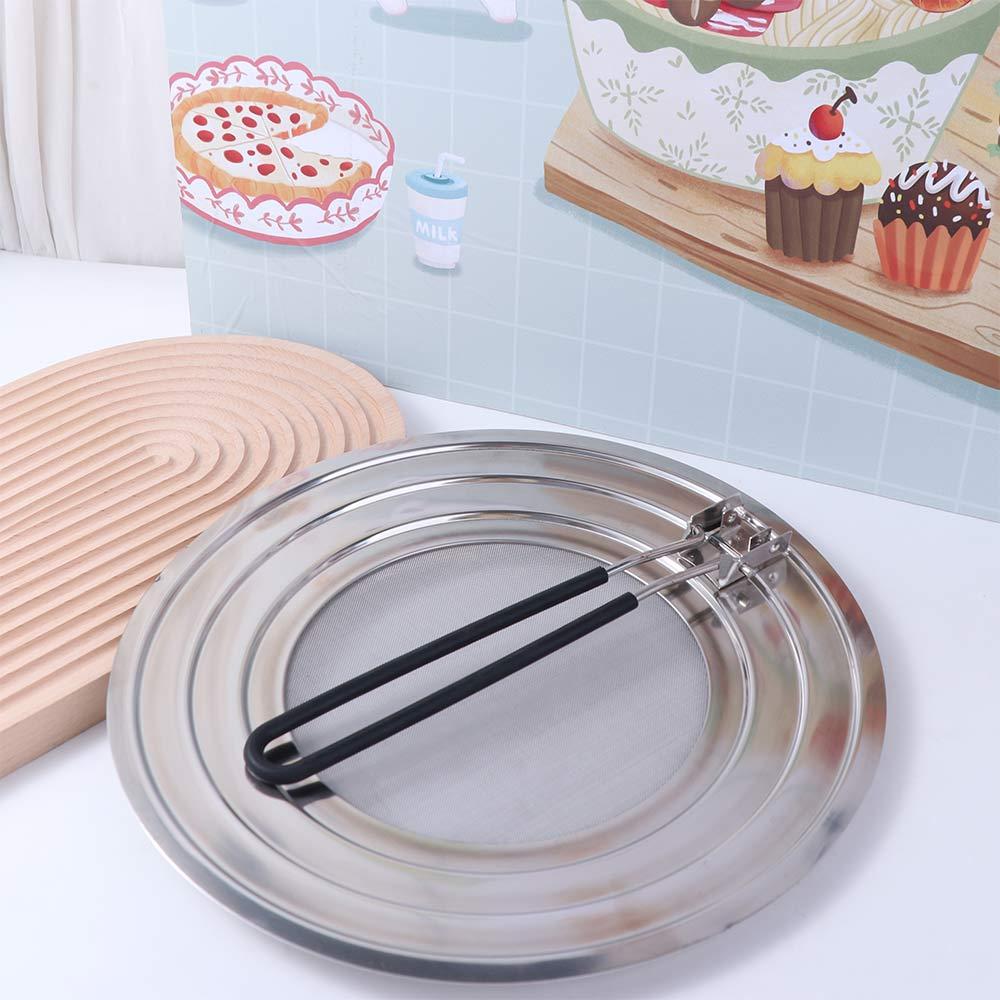 Foldable Handle Oil Splash Screen Stainless Steel Oil Proof Lid Pot Cover Oil Shield Guard Fried