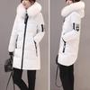 Winter Women Coats Long Cotton Casual Fur Hooded Jackets Thick Warm Slim-fit Jacket Female Overcoat Clothing