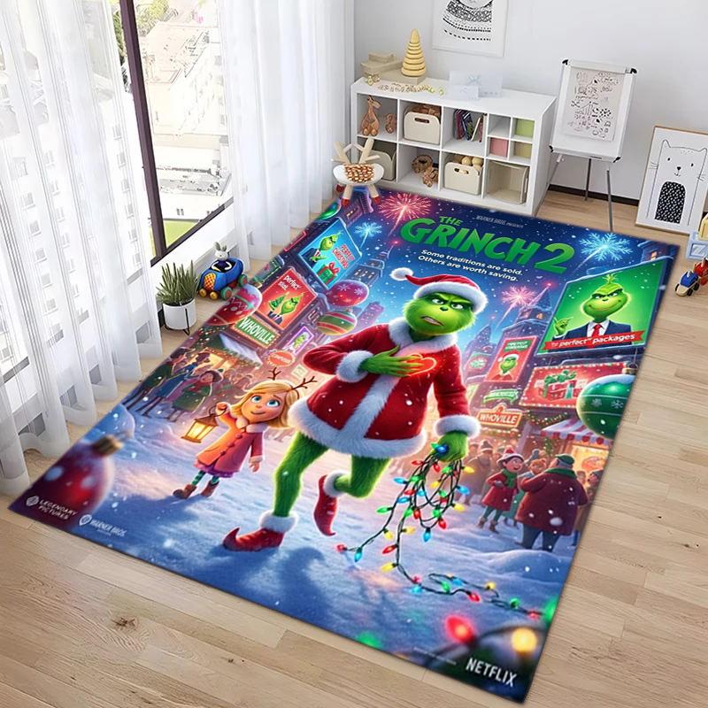 Christmas Gift Comedy Movie How the Grinch Stole Christmas carpet home living room decoration table and chairs anti slip door mat carpet A4