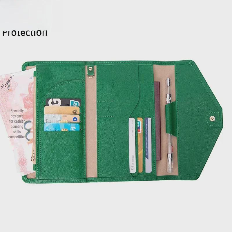 Держатель паспорта Xiangyin RFID: Кожаный дорожный кошелек тройного сложения с отделениями для удостоверения личности и карт