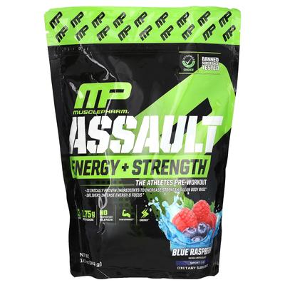Assault Energy + Strength, Предтренировочный комплекс, Голубая малина, 344 г (12.1 унц)