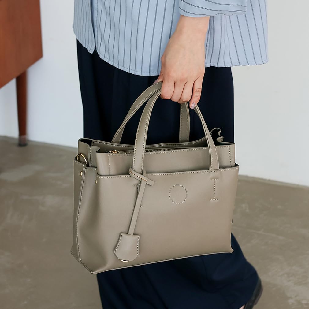 VITAFELICE Женская квадратная сумка-тоут, 2-Way Bag, sib-80011n (Серый Бежевый)