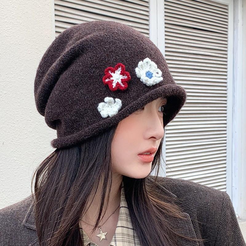 Womens Winter Warm Fuzzy Knit Slouchy Beanie Retro Face Slimming Cold Weather Hat