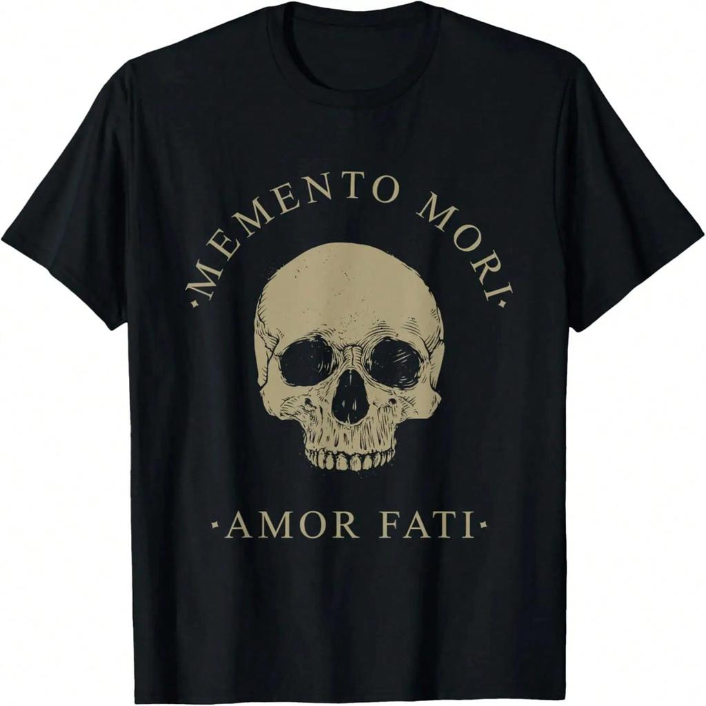 Философия стоицизма Memento Mori Amor Fati Череп Цитата стоицизма Футболка