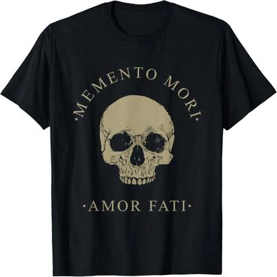 Философия стоицизма Memento Mori Amor Fati Череп Цитата стоицизма Футболка