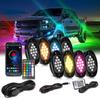 RGB Автомобильная подсветка днища, Многоцветный светодиодный комплект подсветки днища, 8 блоков, Акцентное освещение с управлением через приложение для телефона, Пульт
