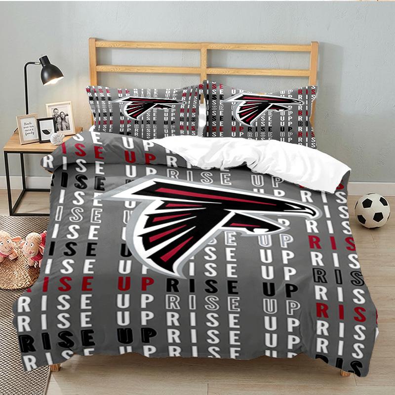 Atlanta-Falcons Rise Up 3pcs Bedding Set,Including 1pc Duvet Cover And 2pcs Pillowcases Perfect Gift for Christmas,Ideal for Bedroom, Dormitory