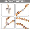 Религиозное ожерелье-четки для мужчин и женщин, деревянные бусины, подвеска с крестом Иисуса, религиозные украшения, подарок на первое причастие
