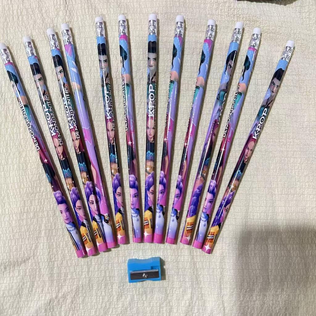 KPOP Witcher themed Cartoon Hb Pencil 12 Pencil Stationery Set for Writing and Drawing Stationery