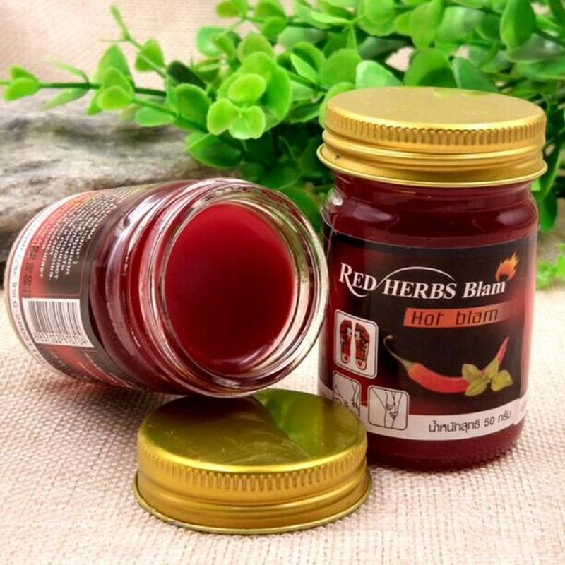 Red Herbs Balm with Red Chili Pepper and Mint 50g With Strong Heating Effect
