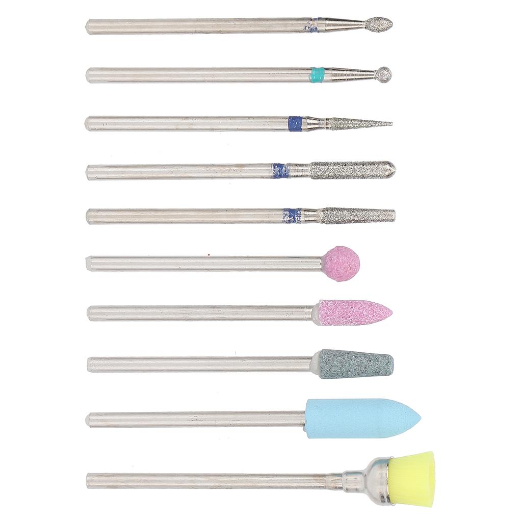 Набор насадок для полировки ногтей, 10 шт., набор наждачных насадок для снятия кварцевой брони, отшелушивающая полировальная головка