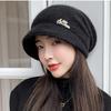 New Solid Color Korean Style Thickened Fashionable and Warm Women's Baseball Cap with Soft Knitted Rabbit Fur Thread for Autumn and Winter