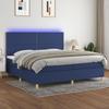 VidaXL Slat Bed Base with Mattress and LEDs, Upholstered Bed with Headboard, Double Bed, Adult Bedroom Bed, 3135387