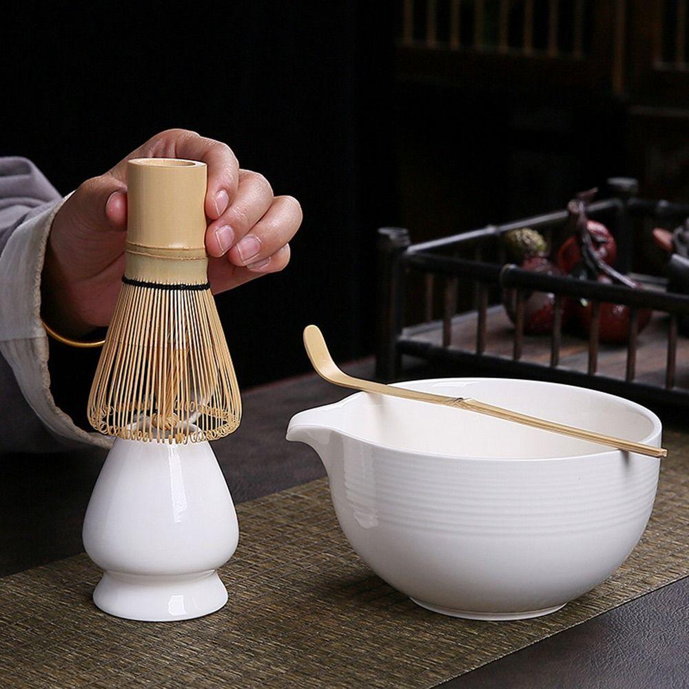 Solid Color Whisk Stand Holder Ceramic Bamboo Matcha Chasen Holder  for Tea Set Accessories