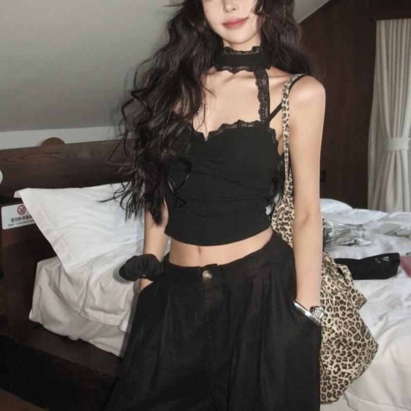 Женский летний топ с открытыми плечами, сексуальный жилет-майка, сексуальный шелковый кружевной топ, облегающий короткий топ Pure Desire