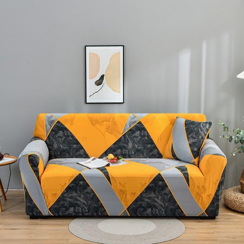 Printed Stretch Sofa Couch Cover For Living Room L Shaped Combination Chaise Sofa Slipcover Home Decor 1/2/3/4 Seats Removable