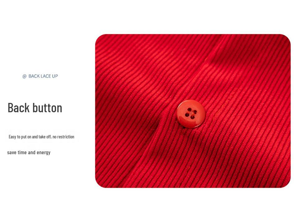 Детский водонепроницаемый двусторонний комбинезон: Стиль Китайского Нового года - Осенне-зимняя защитная одежда с нагрудником, грязеотталкивающая.