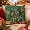 Cartoon Christmas Pillow Covers Flat Printing Xmas Pillowcase Snowman Pillow Case  Sofa Decoration