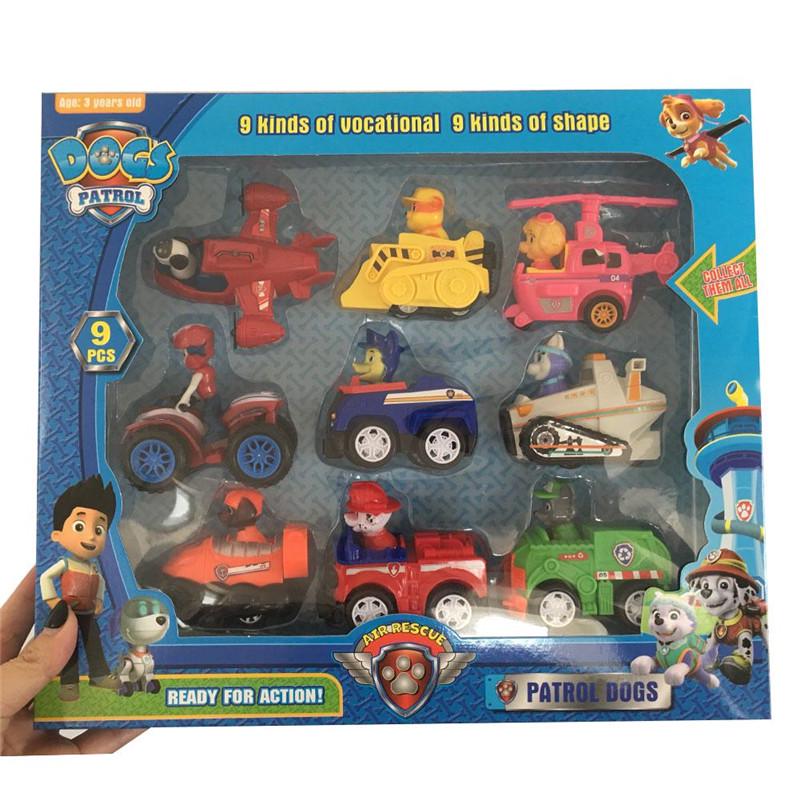 9 шт. кукла щенячий патруль собаки подвижные суставы фигурка Patrulla Canina игрушечный автомобиль