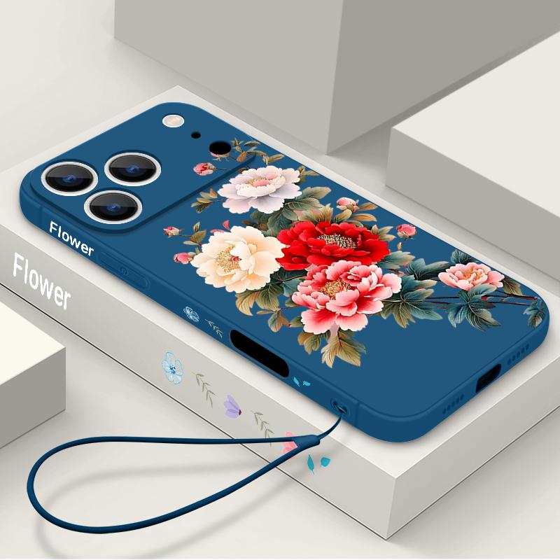 Чехол-шнурок с рисунком ромашек для iPhone 17 Pro Max iPhone 16 15 14 13 Pro Max 11 16E 17E Мягкая силиконовая задняя крышка телефона