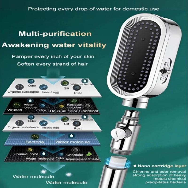 3 в 1 душевая насадка высокого давления с фильтром, экономящая воду насадка для душа, регулируемая кнопка остановки воды, эко-душ, распылитель для душа в ванной комнате