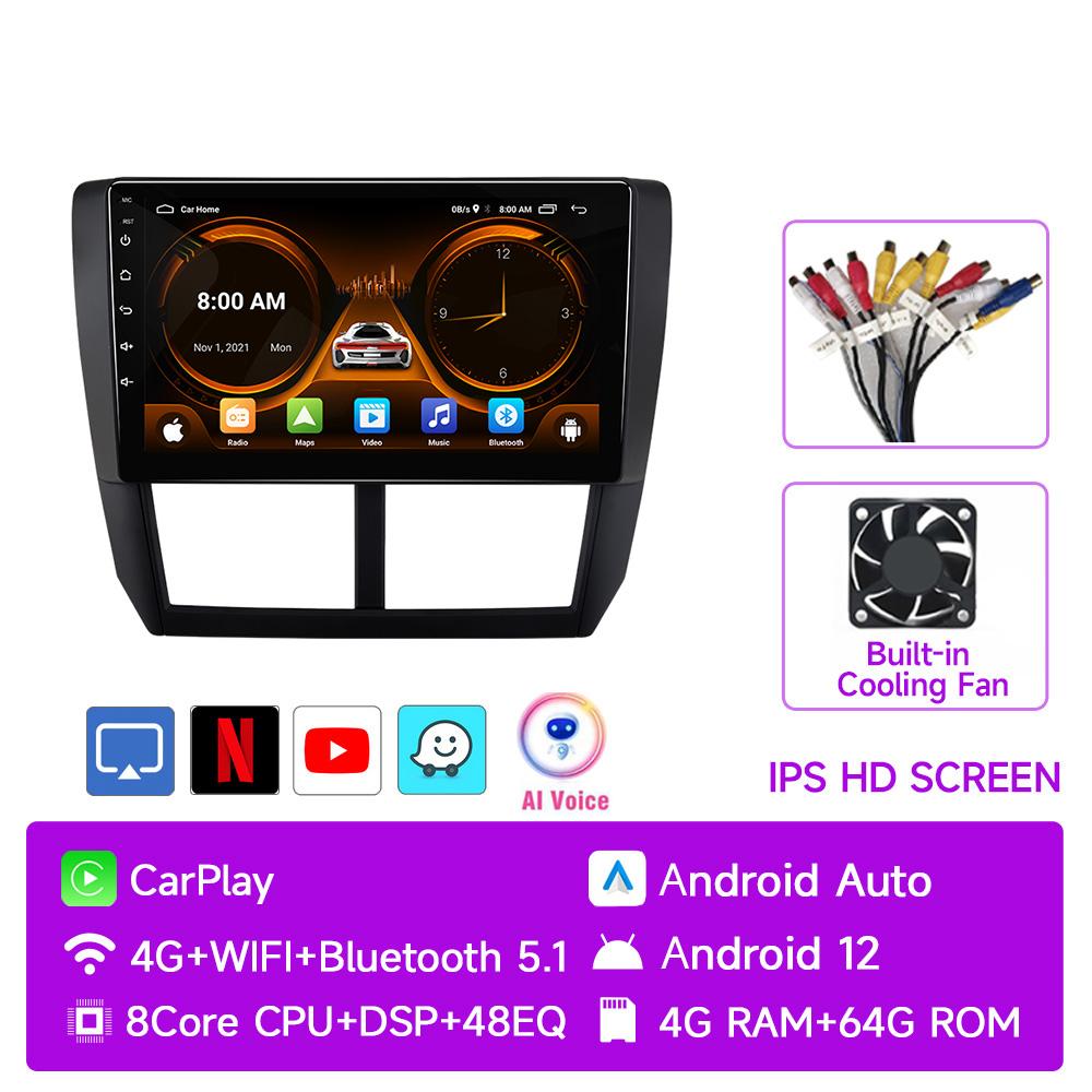 JIUYIN Android 12 Carplay Автомагнитола для Subaru Forester 3 SH 2007-2013 для Impreza GH GE 2 Din Мультимедийный плеер 2 din Головное устройство
