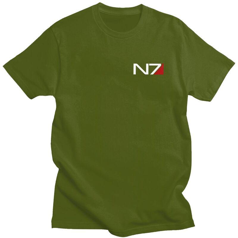 Индивидуальная футболка Mass Effect N7 для мужчин, с коротким рукавом, повседневная, 100% хлопок, футболка, подарок