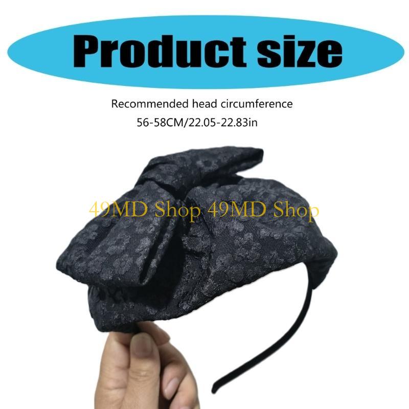 49MD Роскошная повязка на голову с бантом и модный fascinator (шляпка-заколка) для женщин и девочек