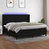 VidaXL Slat Bed Base with Mattress and LEDs, Upholstered Bed with Headboard, Double Bed, Adult Bedroom Bed, 3138503
