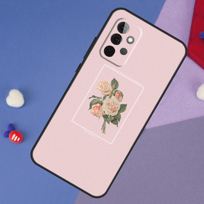 Эстетичный чехол с цветами для Samsung Galaxy A55 A35 A32 A12 A22 A52 A06 A54 A34 A14 A56 A36 A26 A16 A13 A53 A15