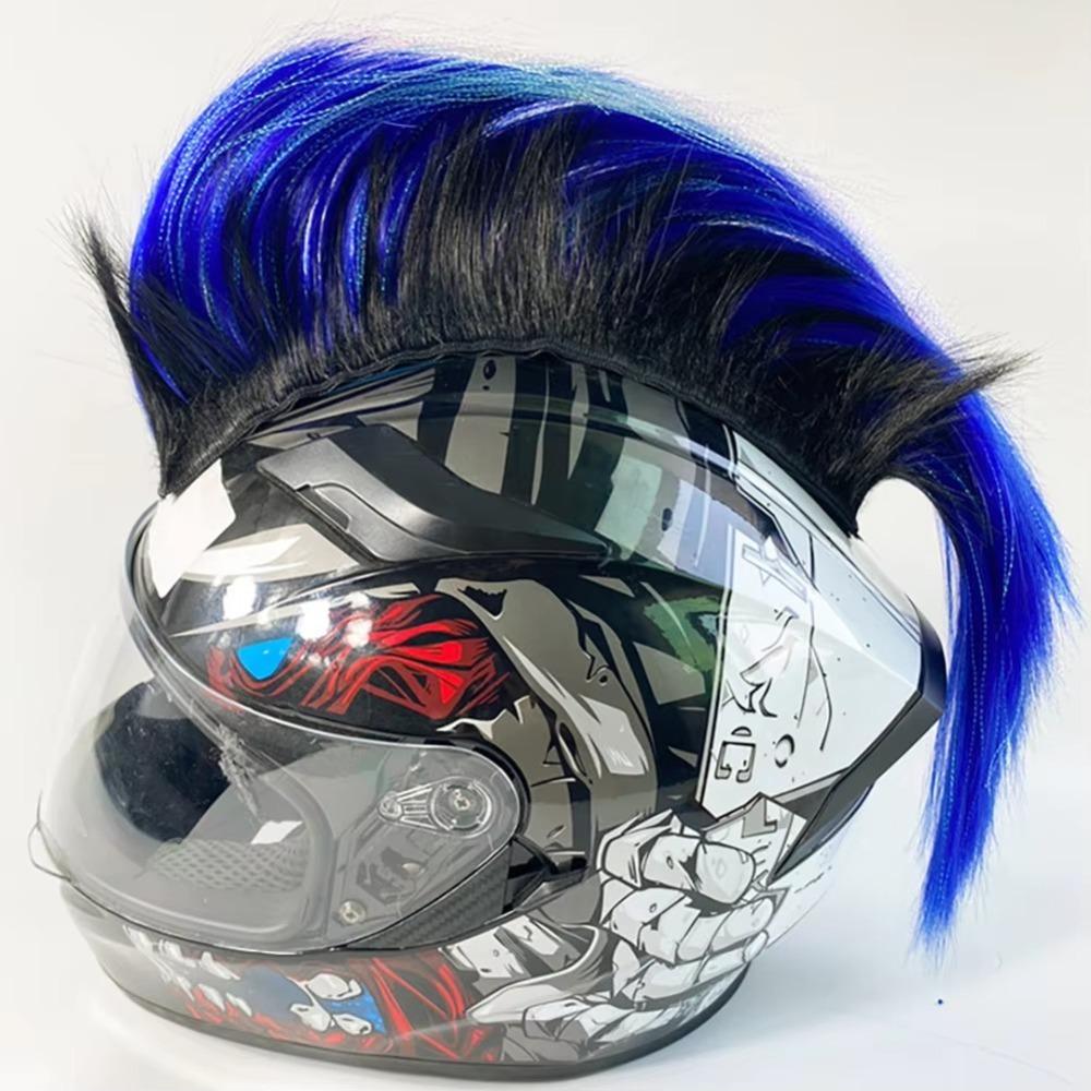 Punk Style Mohawk Helmet Wig Universal Cockscomb Wigs High Quality Motorcycle Helmet Decorations