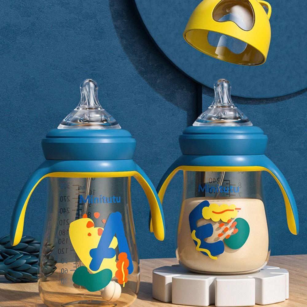 High Capacity Feeding Bottle Anti-Slip Handle Newborns Baby Bottle Cute Baby Bottle Baby Items