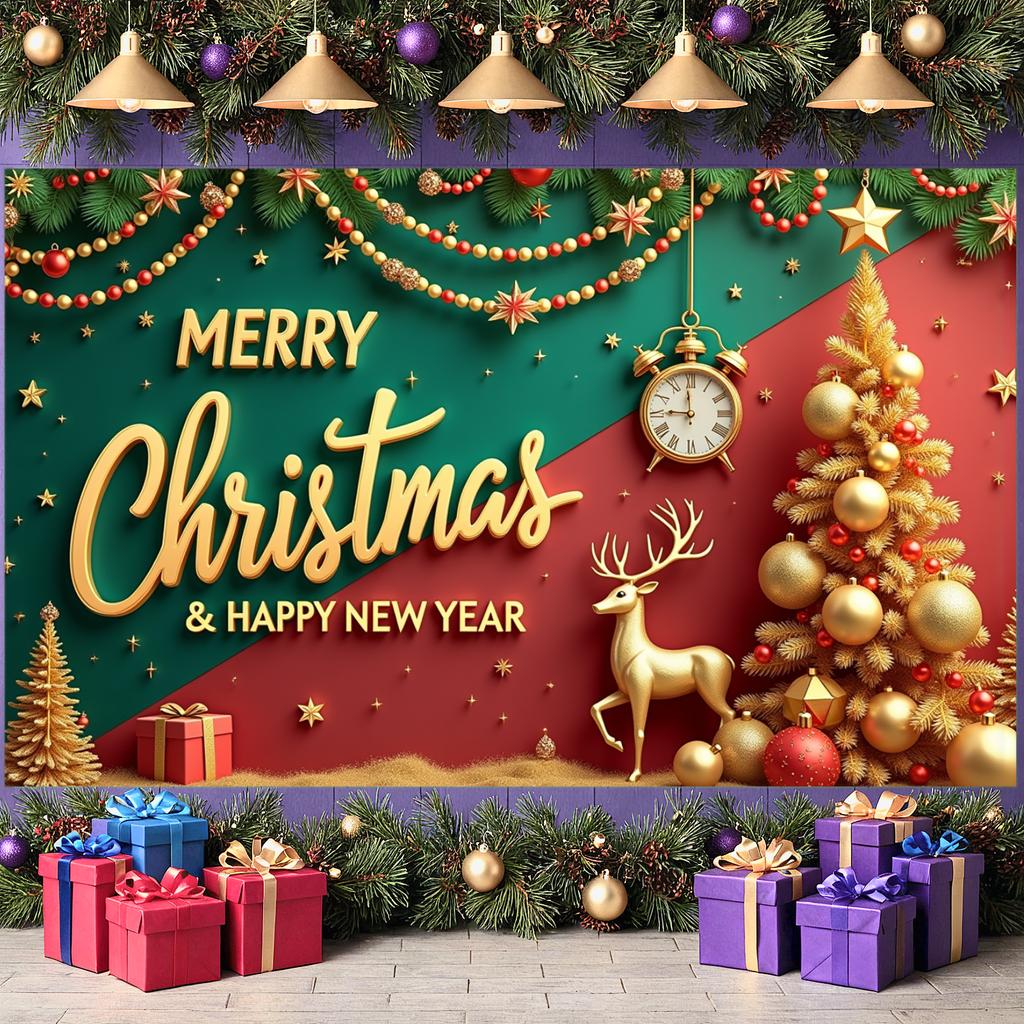 Праздничный баннер Снежная сцена Праздничный баннер Рождественский баннер Праздничный дизайн Рождественское украшение Для рождественской вечеринки Зима