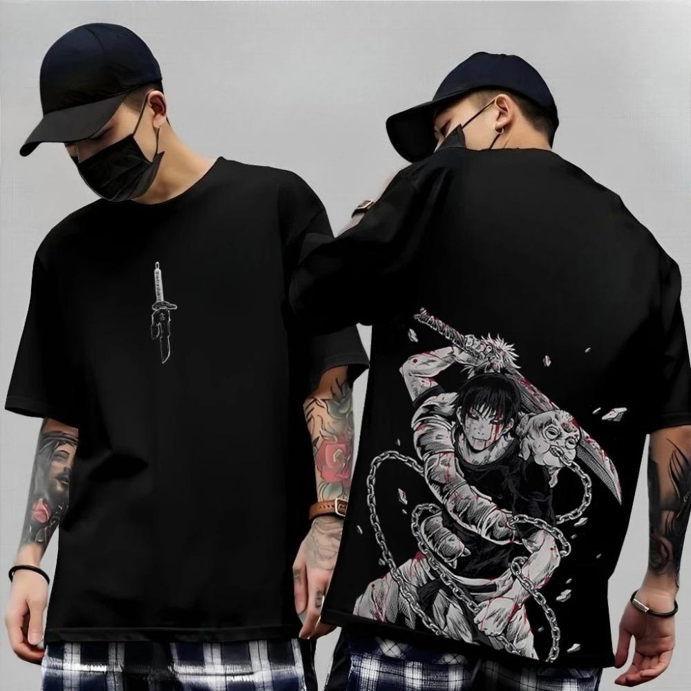 Demon Slayer Akaza (Upper Rank 3) Soryu Style Blood Demon Art Oversized Graphic T-Shirt, Anime Streetwear Tee, Unisex Casual Top