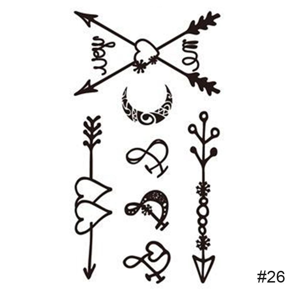 Простые черные маленькие свежие татуировки наклейки водонепроницаемые долговечные татуировки наклейки рука нога грудь боди-арт татуировки наклейки