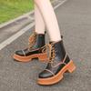 Women Boots New Platform Heel Mid Calf Boots Fashion Knight Boots for Women  Autumn Winter Elegant Thick Bottom Shoe