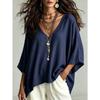 Women S Loose Fit V Neck 3 4 Sleeve Casual T Shirt