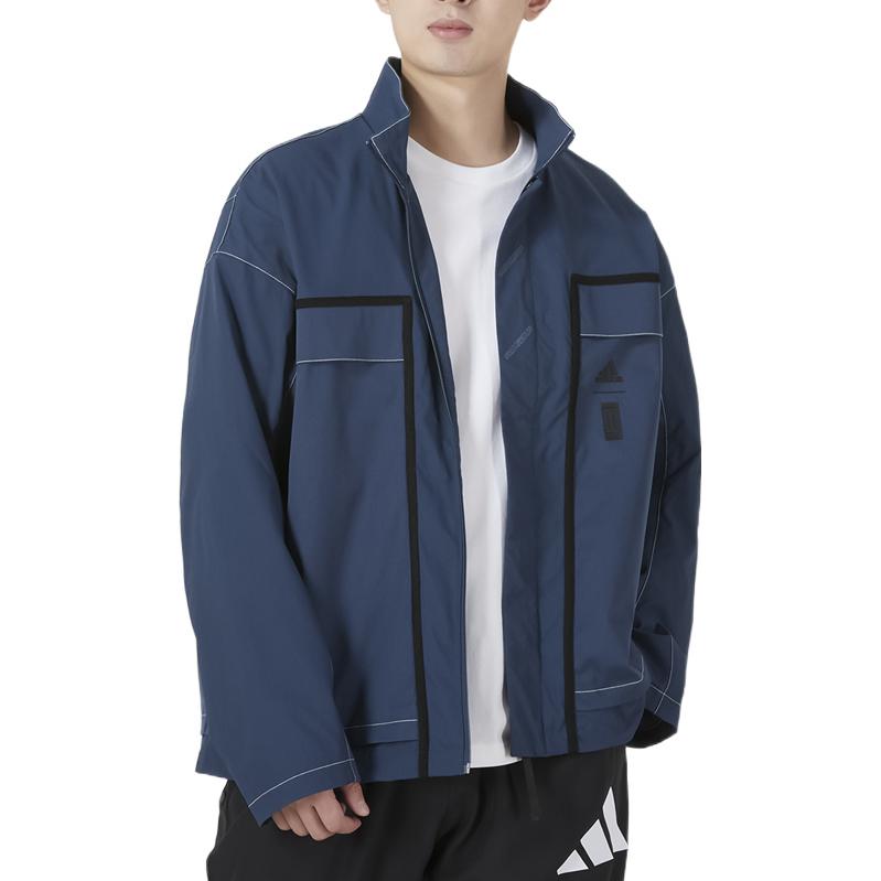Adidas Jackets Men's Blue Stand Collar Moderate Other HM7471