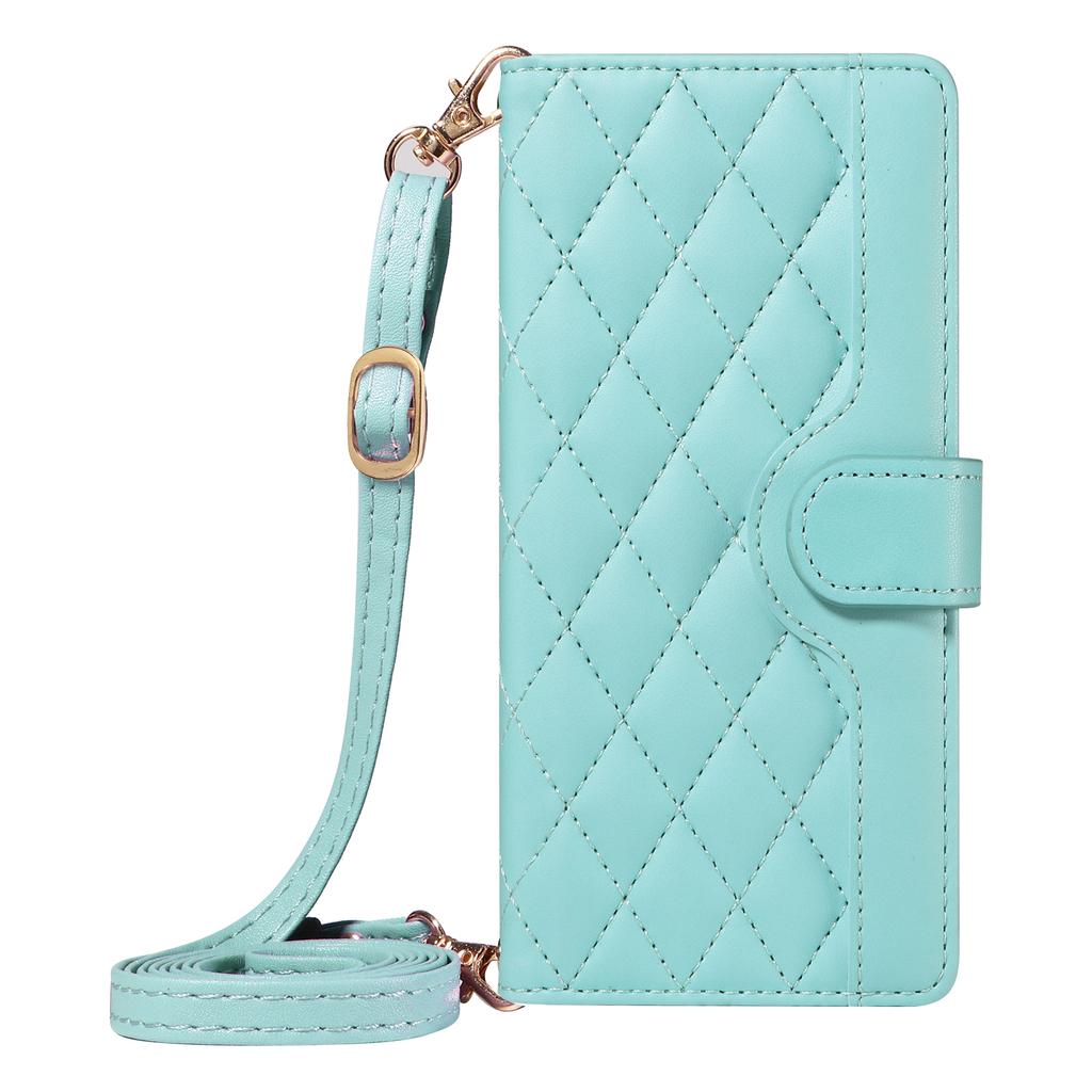 For Xiaomi Redmi Note 14 4G (164.84x78.15x8.16mm) Wallet Case Rhombus Leather Phone Cover with Strap