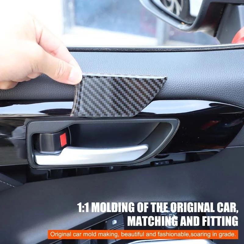 For Toyota Highlander 2022-2025 Soft Carbon Fiber Car Inner Door Bowl Panel Decorative Stickers Car Interior Accessories