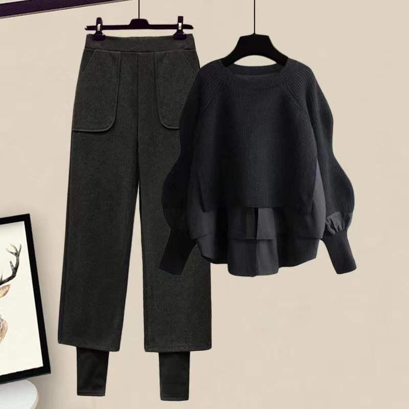 Женские осенние костюмы больших размеров: Стильные топы, прикрывающие живот, и утягивающие универсальные платья-двойки