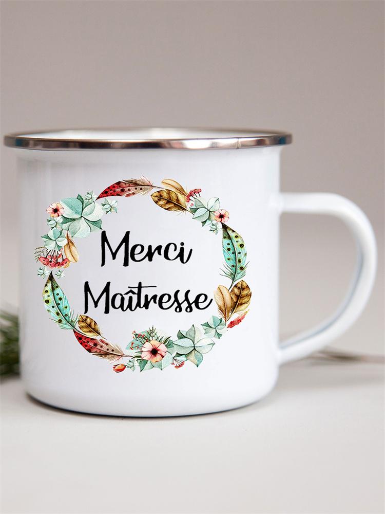 Французские цветочные эмалевые кружки с принтом креативные кружки для кофе кружка для молока вина пива напитка сока школьная ручка для дома посуда для питья подарки учителю
