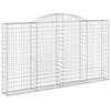 VidaXL Panier de Gabions Arqué, Cage à Gabion, Mur de Gabion, Panier à Pierre, Gabion pour Pierre Patio Extérieur, 153508