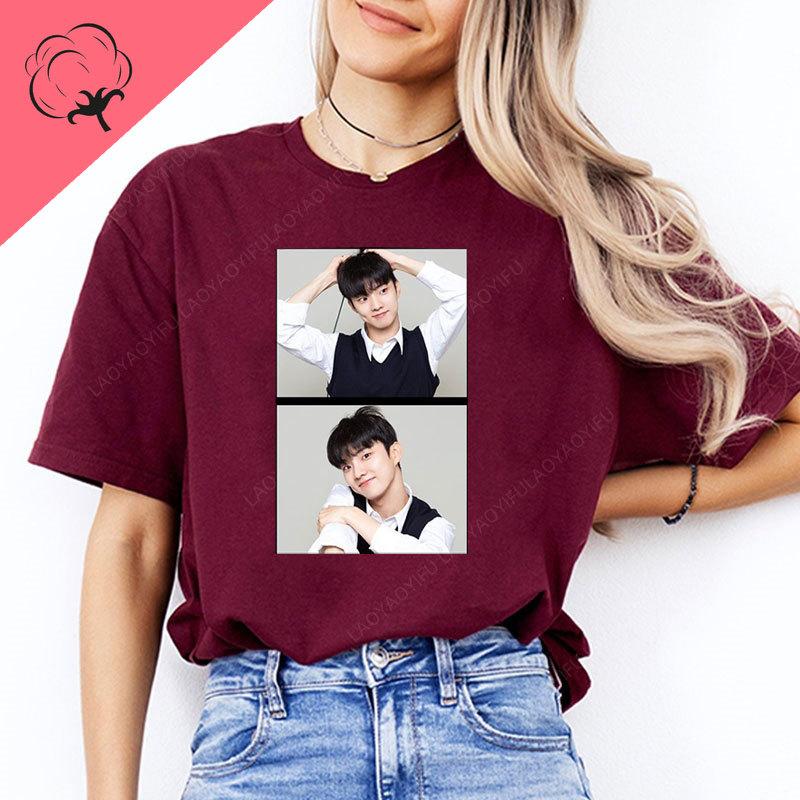 New Arrival Kpop Novelty Trend Camisetas Ji Chang Min The Boyz Hip Hop Streetwear Harajuku New in Tops Cotton Camisa Tee