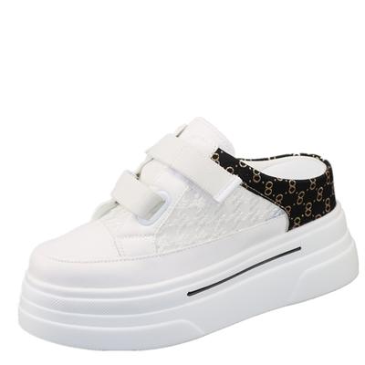 Модные женские туфли на толстой подошве высотой 8 см, лето 2024 г., новый стиль, повседневная обувь без каблука, с внутренним увеличением, женская вулканизированная обувь