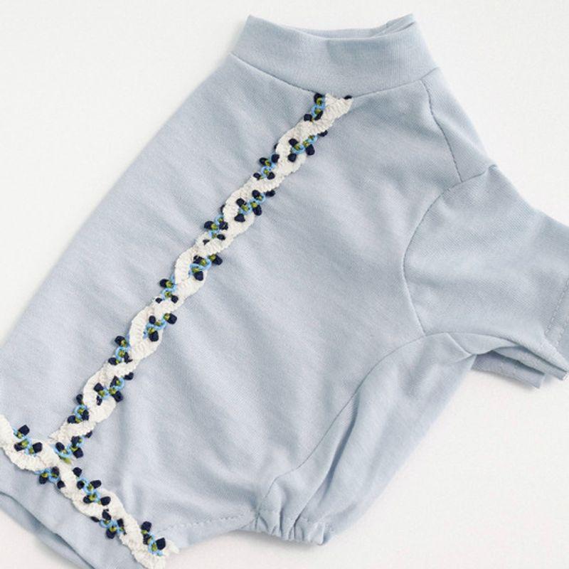 CROOKTHECHIHUAHUA Базовый мягкий топ - кремово-голубой