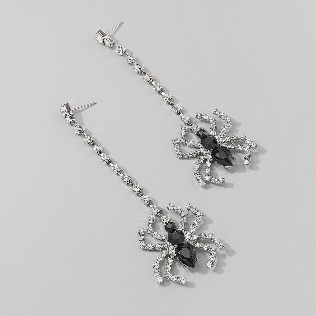 Сверкающие серьги-пауки для вечеринки, женские украшения с насекомыми, уникальные и крутые